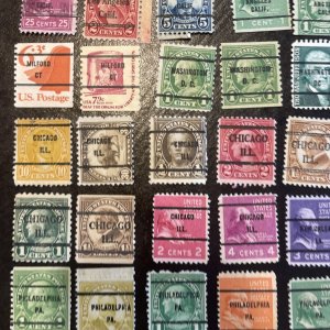 132 All Different Bureau Precancel Stamp Lot Many Different States And Towns 