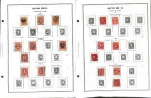 United States Stamp Collection on 4 Harris Pages, 1879-1985 Postage Due (LI)