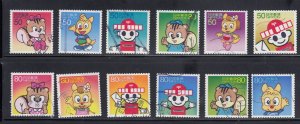 Japan 2003  Scott 2854a-l  Postal Service Mascot Characters Used set