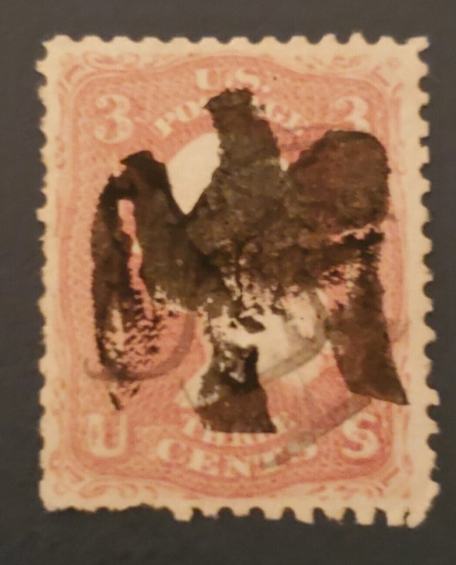 US 65 -- rare 'Fancy Eagle' cancel!! Excellent image on 1861 stamp....