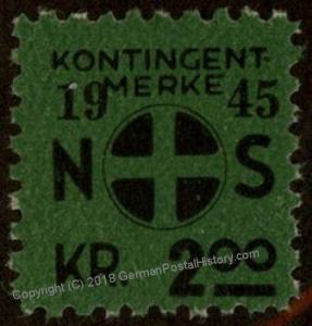 Norway Germany 1945 Fascist Party 2Kr Revenue Stamp MNH 76839