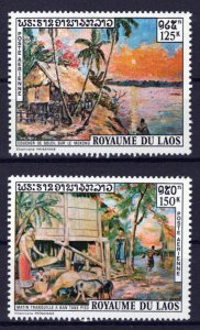 Laos C85-C86 MNH Air Post Village Scene Landscape Paintings ZAYIX 0224S0262M