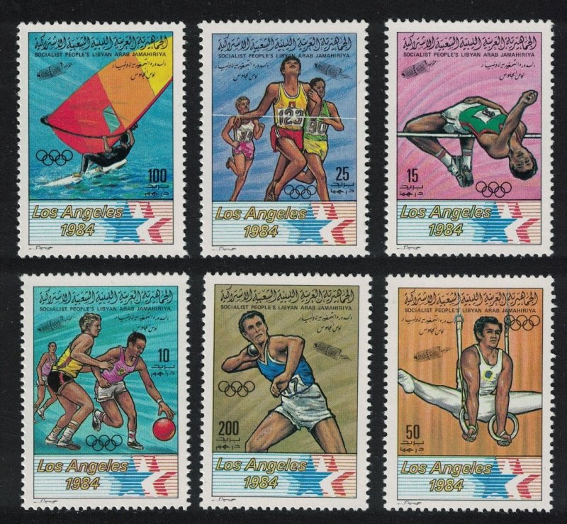 Libya Football Swimming Olympic Games Los Angeles 6v 1984 MNH SG#1549-1554