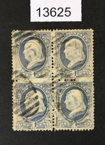 MOMEN: US STAMPS # 206 BLOCK USED LOT #13625