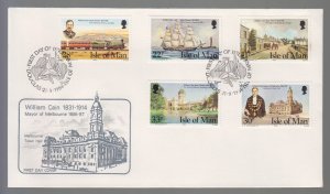 Isle of Man -  1984,   William Cain,  set of 5,  on FDC