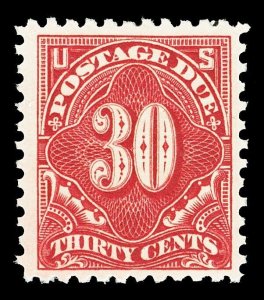 Scott J66 1917 30c Carmine Rose Postage Due Issue Mint F-VF OG LH Cat $80