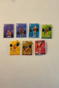 Cuba Weightlifting Stamp Set of 7, 1973, 1827-1833, CTO