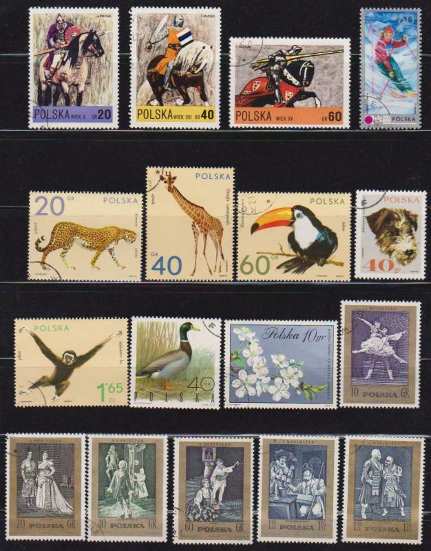 17 Different F-VF Used Poland Stamps - I Combine S/H