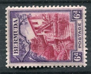 BERMUDA; 1936 early GV Pictorial issue fine Mint hinged 6d. value