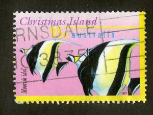 CHRISTMAS ISLAND 386 USED SCV $1.75 BIN $0.75 FISH, MARINE LIFE