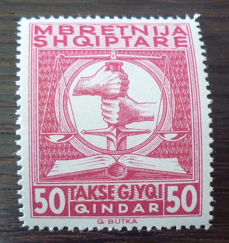 ALBANIA-REVENUE STAMP (MNH) R! albanien stempelmarke fiscal tax usa kosovo M3