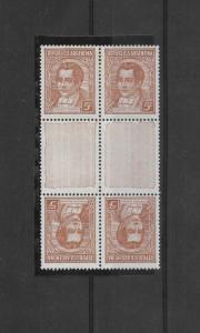 ARGENTINA YEAR 1935 SCOTT 427C BOOKLET PANE + 2 LABELS M. MORENO 5C