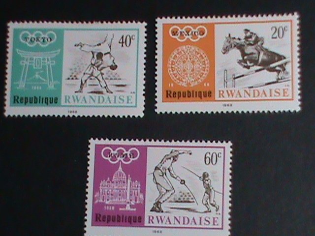 RWANDA STAMP-1964- SUMMER OLYMPIC GAMES TOYKO'64 STAMP SET VERY FINE