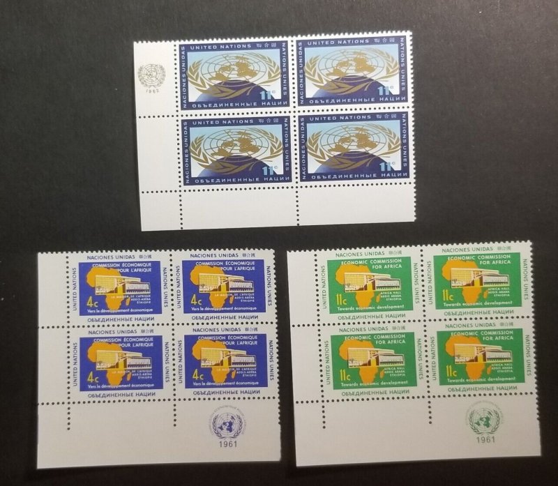 UN Plate Block Stamp Lot United Nations NY MNH OG Mint z6083