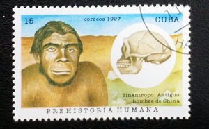 CUBA Sc# 3879  PREHISTORIC MAN  15c 1997  used / cto