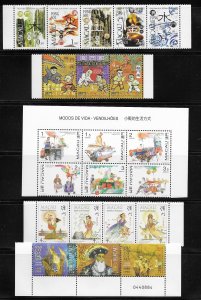 Macao 872a, 955a 13 diff. MNH issues in  range of #'s, vf. 2022 CV $ 37.45