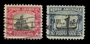 US #620-621 Used  Fine