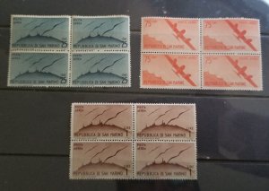 SAN MARINO Scott C41 C42 C43 Airmail MINT Stamp Block MNH Unused T3642