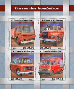 Z08 ST18505a Sao Tome and Principe 2018 Fire engines MNH ** Postfrisch