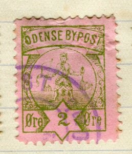 NORWAY; ODENSE 1870s-80s classic Local Post issue fine used value