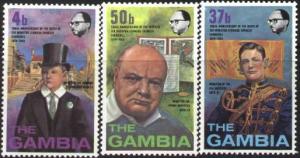 Sir Winston Churchill, Gambia SC#306-308 MNH set