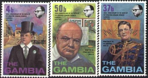 Sir Winston Churchill, Gambia SC#306-308 MNH set