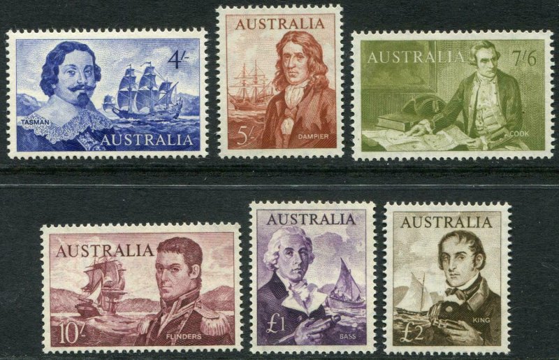 AUSTRALIA-1963-65 Navigators Set.  An unmounted mint set Sg 355-360