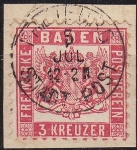 GERMANY Baden [1860] MiNr 0018 ( BStk ) [05]