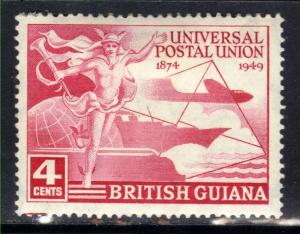 British Guiana 1949 KGV1 4ct Carmine UPU Postal Union MM SG 324 ( M1457 )