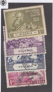 GB75-78 VF-LIGHT USED NIGERIA UNIVERSAL POSTAL UNION CAT VALUE $9+