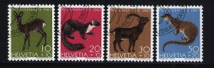 Switzerland B370-B373 used stamps wild animals Pro Juventute 1967