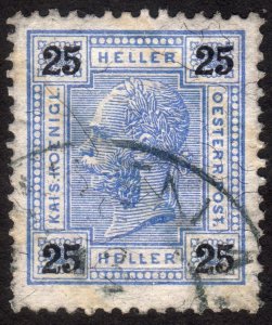 1899, Austria 25h, Franz Joseph, Used, Sc 77