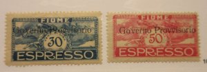 FIUME Scott: E10, E11 (E10 HAS A CREASE), MINT HINGED, Lot22, Cat $26