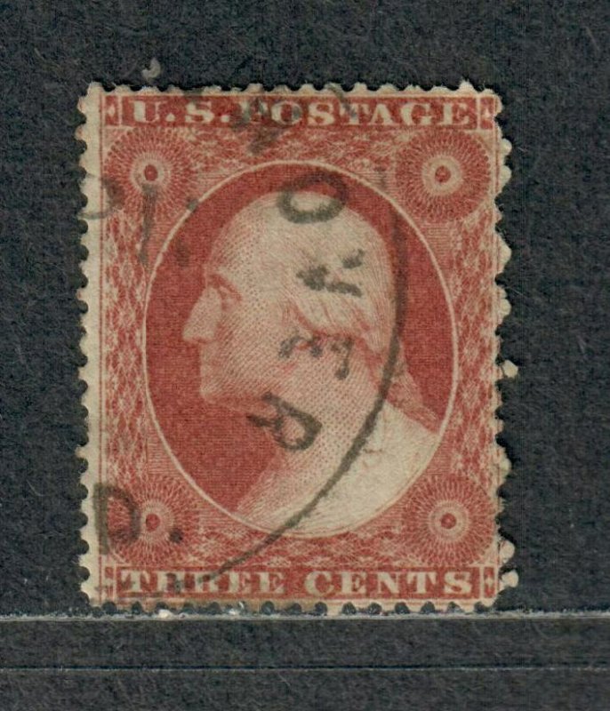 US Sc#25 Used/F, Plate #6 Rich Color!, Cv. $175