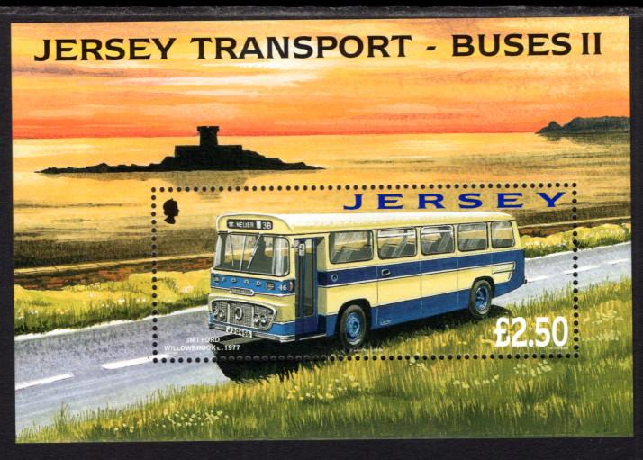 Jersey 1317 Bus Souvenir Sheet MNH VF