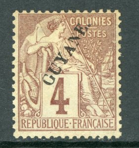 French Guiana 1892 French Colony 4¢ Brown Scott #20 Mint E38