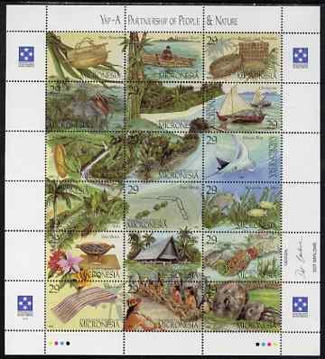 Micronesia 1993 Yap perf sheetlet containing 18 values un...