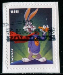5501 US (55c) Bugs Bunny 80th Anniv SA,  used on paper