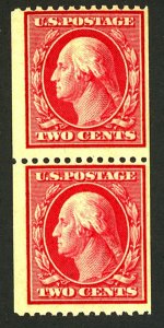 U.S. #386 MINT PAIR OG HR