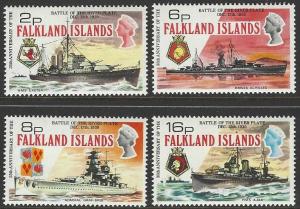 Falkland Islands #237-240 MNH Full Set of 4 Warships cv $23.75