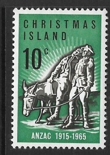 CHRISTMAS ISLAND SG21 1965 50th ANNIV. OF GALLIPOLI LANDING MNH