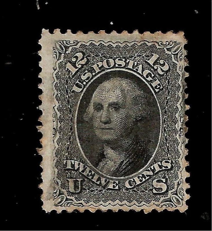 US 1861 Sc# 69 -12 c BLACK WASHINGTON USED Crisp Copy 'Appears Unused