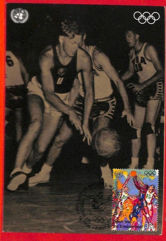 aa2489 - UN ONU New York - Postal History - MAXIMUM CARD Basketball OLYMPICS