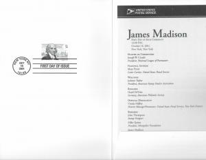 United States 3545 James Madison First Day Program