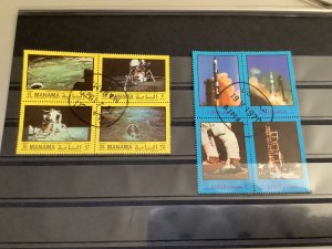 Manama & Ajman Apollo space Exploration vintage stamps R48659