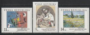 1993 Czech Rep - Sc 2908-10 - MNH VF - 3 single - Paintings