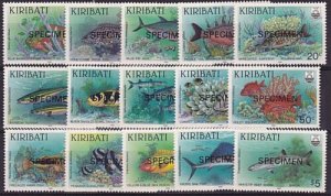 KIRIBATI 1990 Fish definitive set overprinted SPECIMEN MNH..................4859 