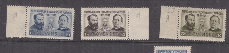 SLOVAKIA, 1941 Presentation of Memorandum to Emperor set of 3, marginal, mnh.