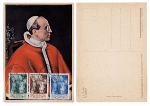 VATICAN CITY 1946 Sc 80-81 unposted FDC postcard