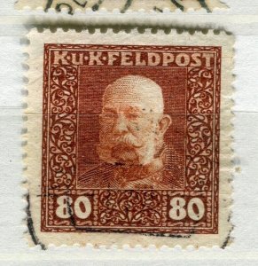 AUSTRIA; 1915-17 early F. Joseph KuK Feldpost issue used 80k. value